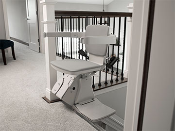 Bruno Elan Stairlift seat rotated for user exit